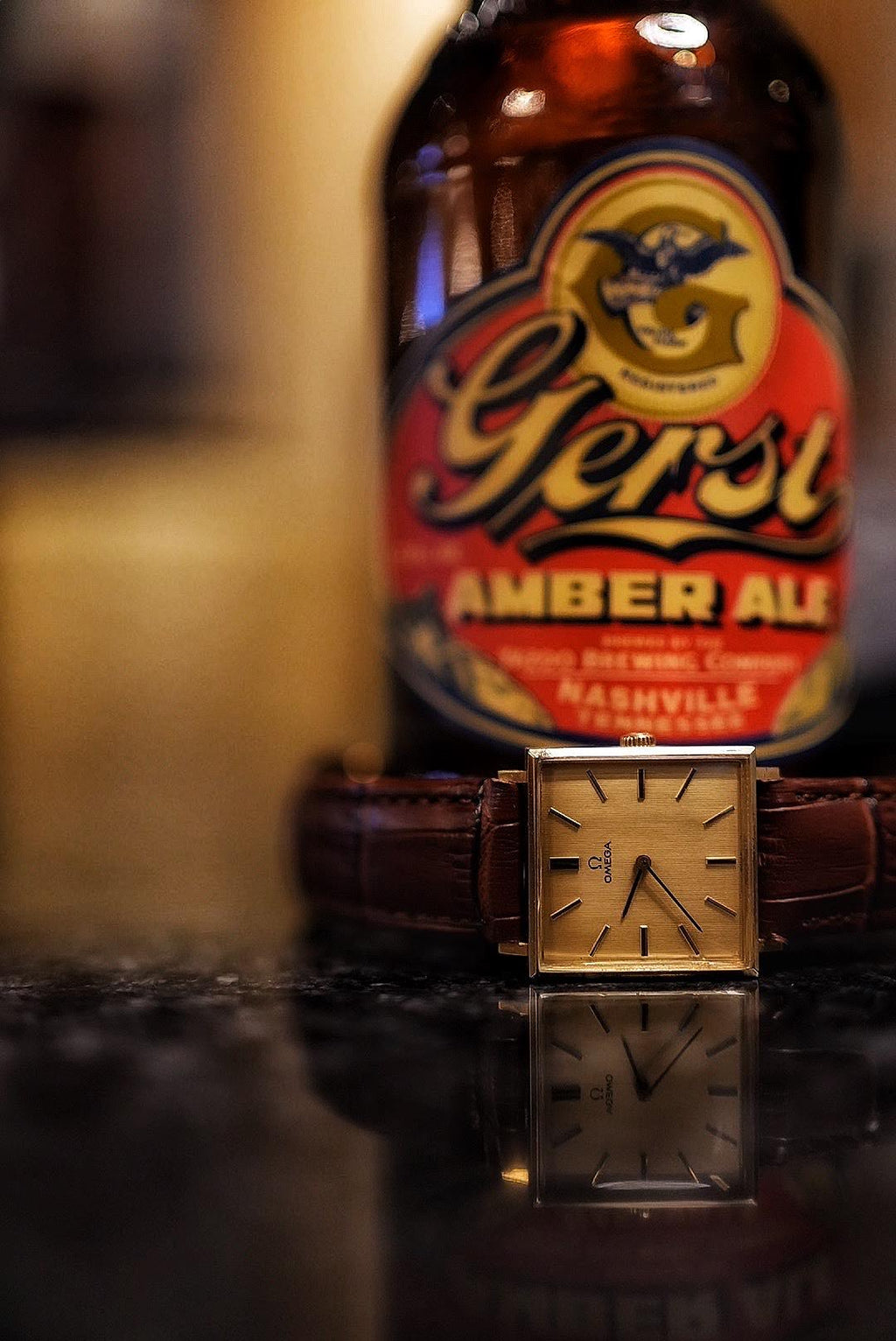 Omega Solid Gold Manual Wind Tank