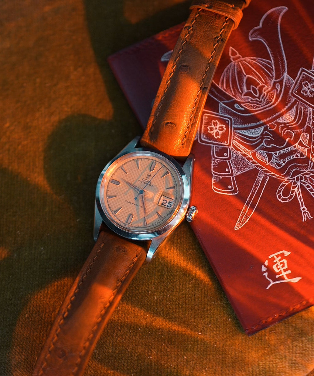 Vintage Tudor Oysterdate Textured Dial Rolex Case and Crown